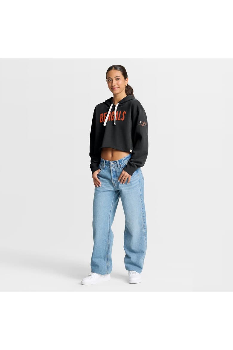 Women's Fanatics Black Cincinnati Bengals Oversized Hometown Heritage Cropped Hoodie, Alternate, color, Black