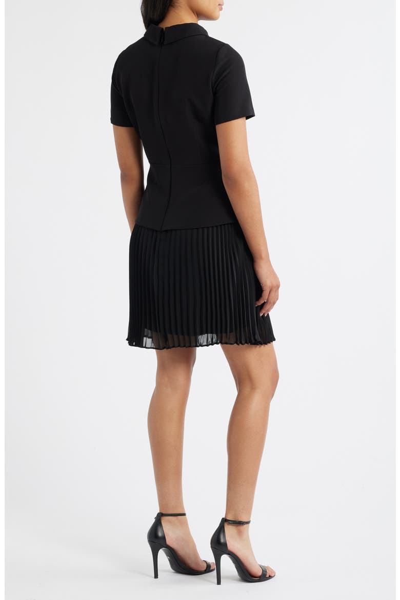 Mixed Media Dress, Alternate, color, BLACK