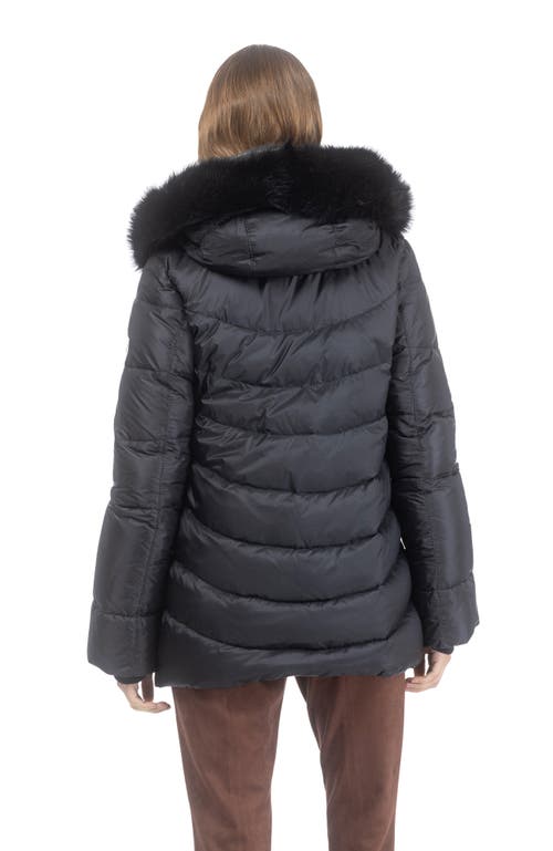 Gorski Apres-ski Mid Jacket With Detachable Toscana Lamb Hood Trim In Black