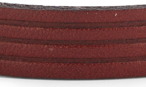 Caputo & Co Embossed Multistripe Leather Bracelet In Brown