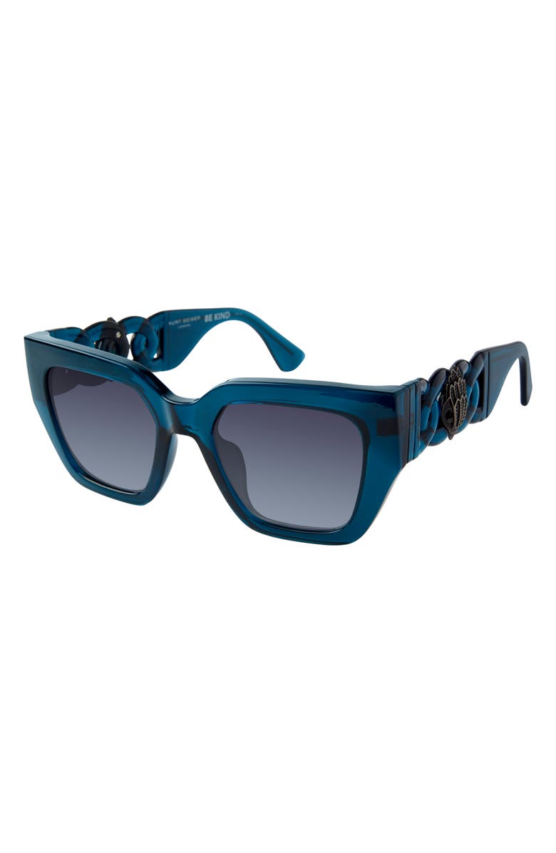Kurt Geiger London 52mm Gradient Cat Eye Sunglasses, Alternate, color, Blue/ Smoke Teal