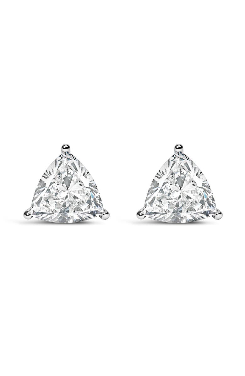 Haus of Brilliance 14K White Gold 2.0 Ct Trillion Lab Grown Diamond 3-Prong Solitaire Stud Earrings, Main, color, White