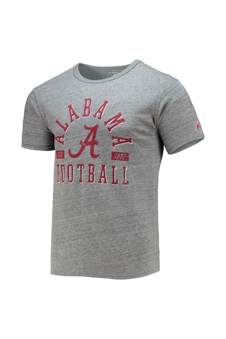 Men's League Collegiate Wear Heathered Gray Alabama Crimson Tide Football Focus Victory Falls Tri-Blend T-Shirt, Alternate, color, Heather Gray