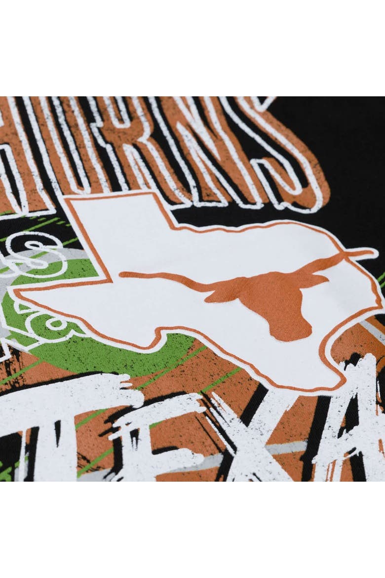 Men's Mitchell & Ness  Black Texas Longhorns Half Time Fleece Crewneck Sweatshirt, Alternate, color, Black
