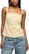 Lucky Brand Festival Lace & Eyelet Embroidery Camisole