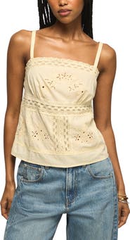 Lucky Brand Festival Lace & Eyelet Embroidery Camisole