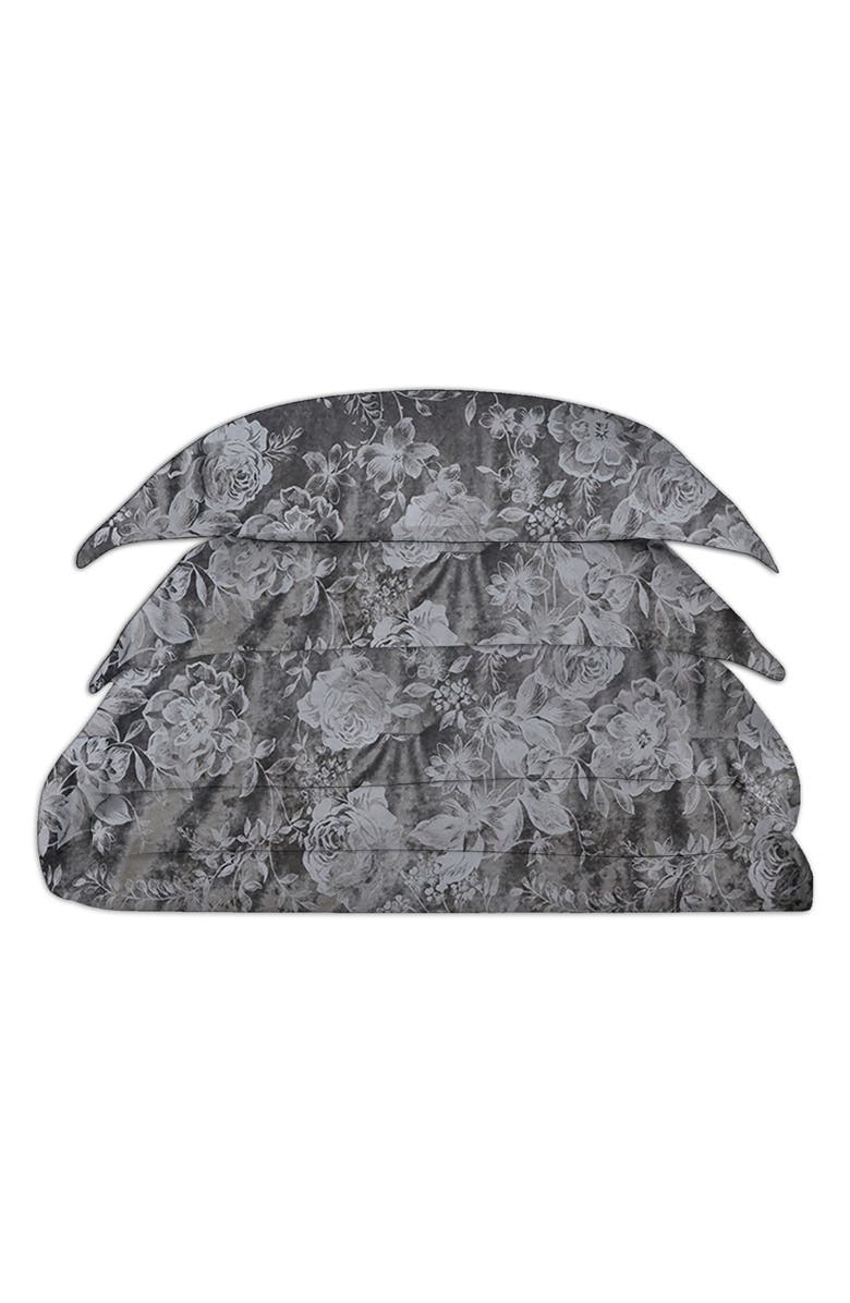 Scotch & Soda 3-Piece Full/Queen Floral Comforter & Sham Set, Main, color, Grey
