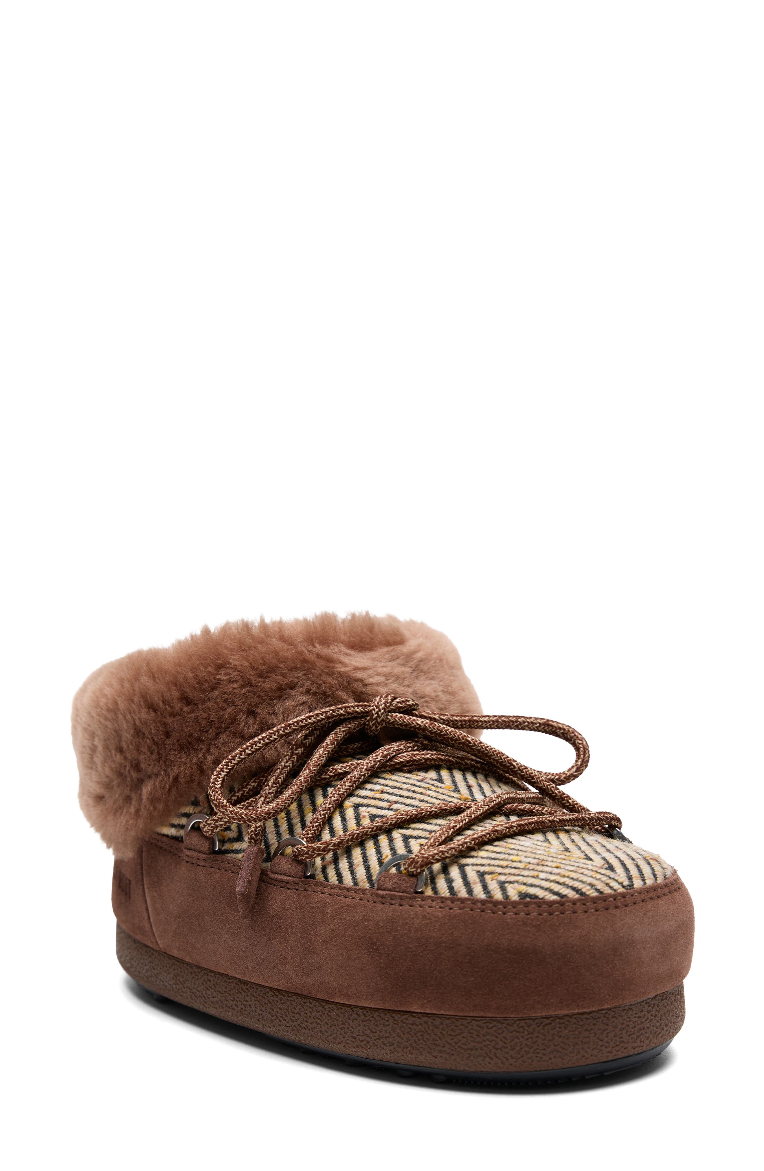 Moon Boot<sup>®</sup> x Guest In Residence EVX Chalet Faux Fur Trim Mule, Main, color, Cocoa