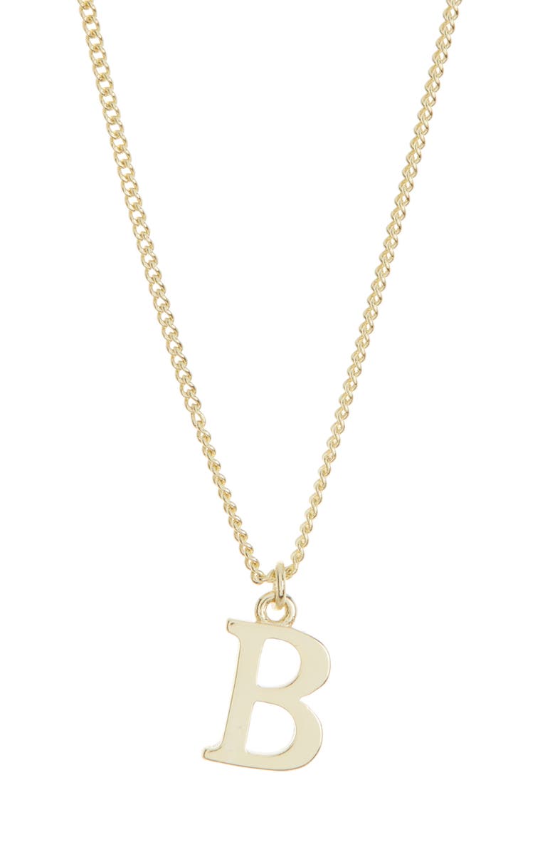 Argento Vivo Sterling Silver 14K Gold Plated Initial Pendant Necklace, Main, color, 
