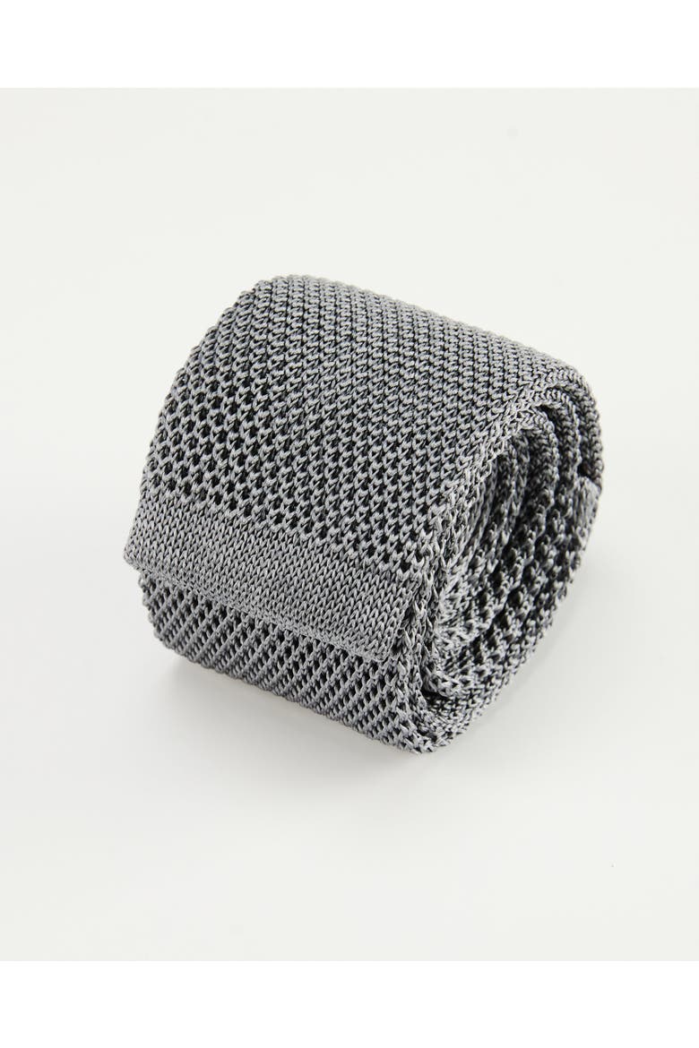 Classic Knit Silk Tie, Main, color, Silver Grey
