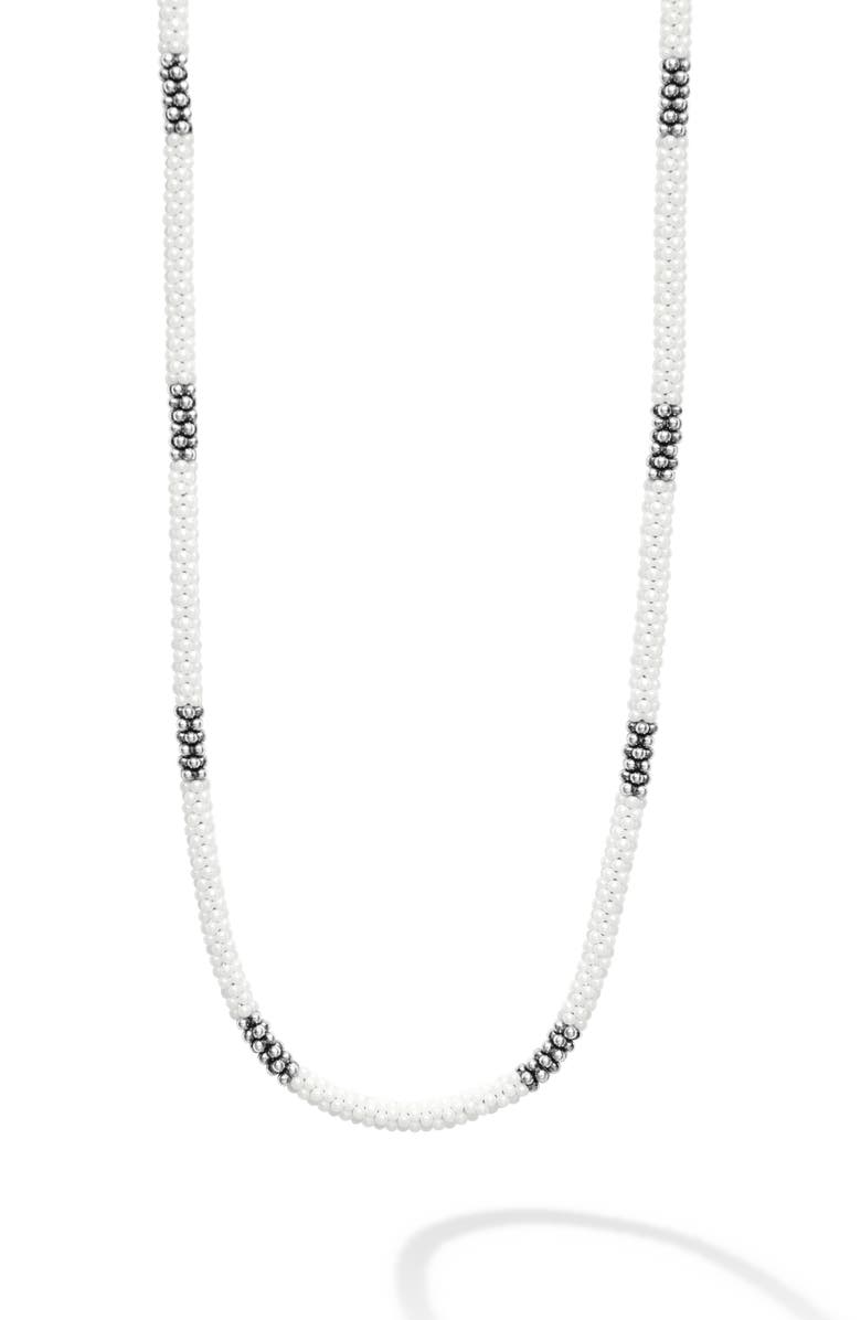 LAGOS White Caviar Beaded Necklace, Alternate, color,