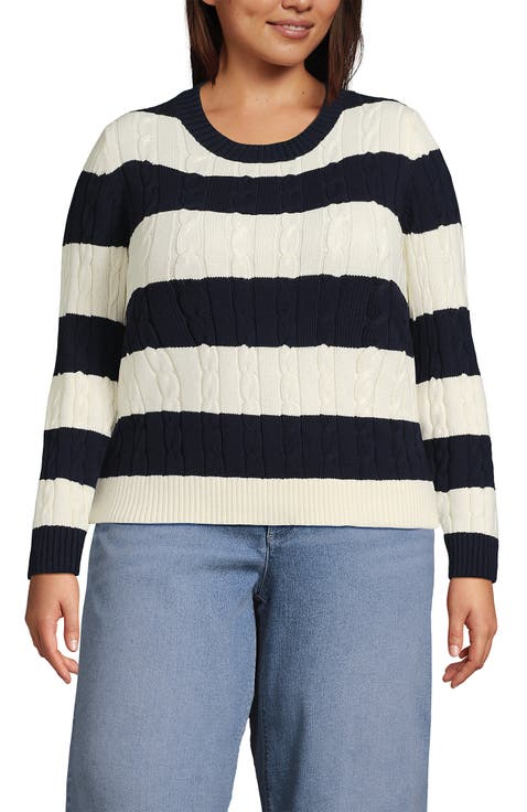 Plus Size Drifter Classic Cable Crew Neck Sweater