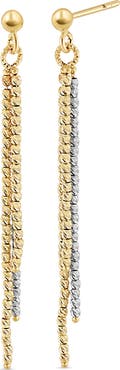Bony Levy 14K Gold 2-Tone Beaded Linear Drop Earrings (Online Trunk Show)