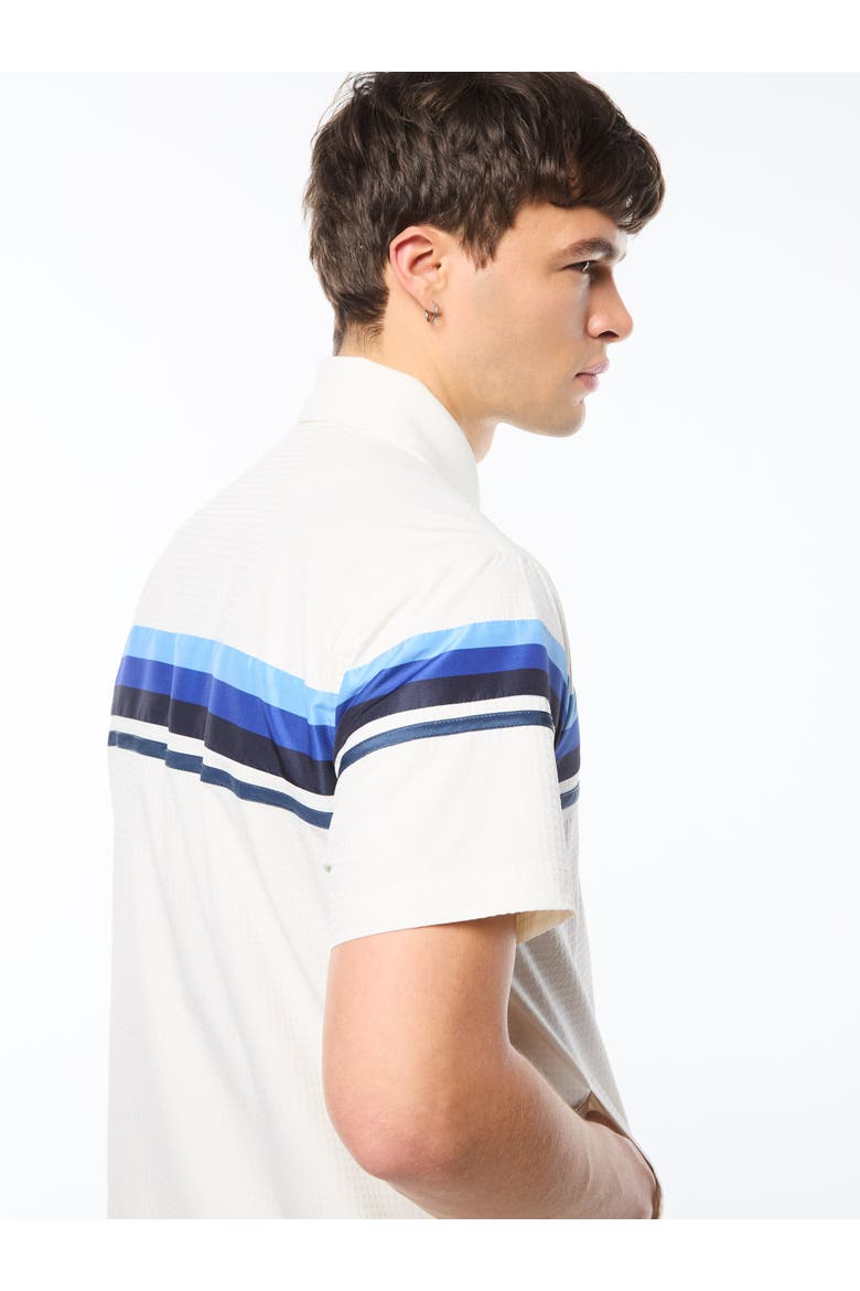 Striscia Short Sleeve Track Jacket, Alternate, color, GARDENIA
