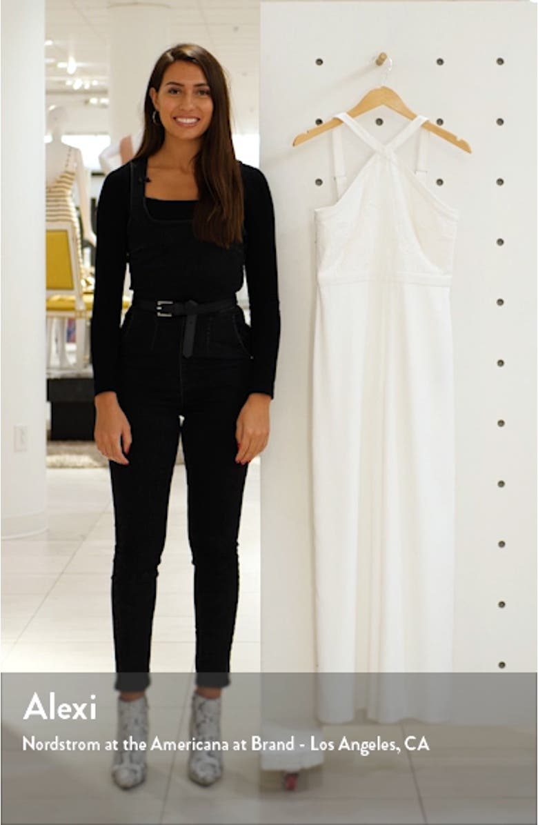 Ally Embroidered Halter Jumpsuit, sales video thumbnail