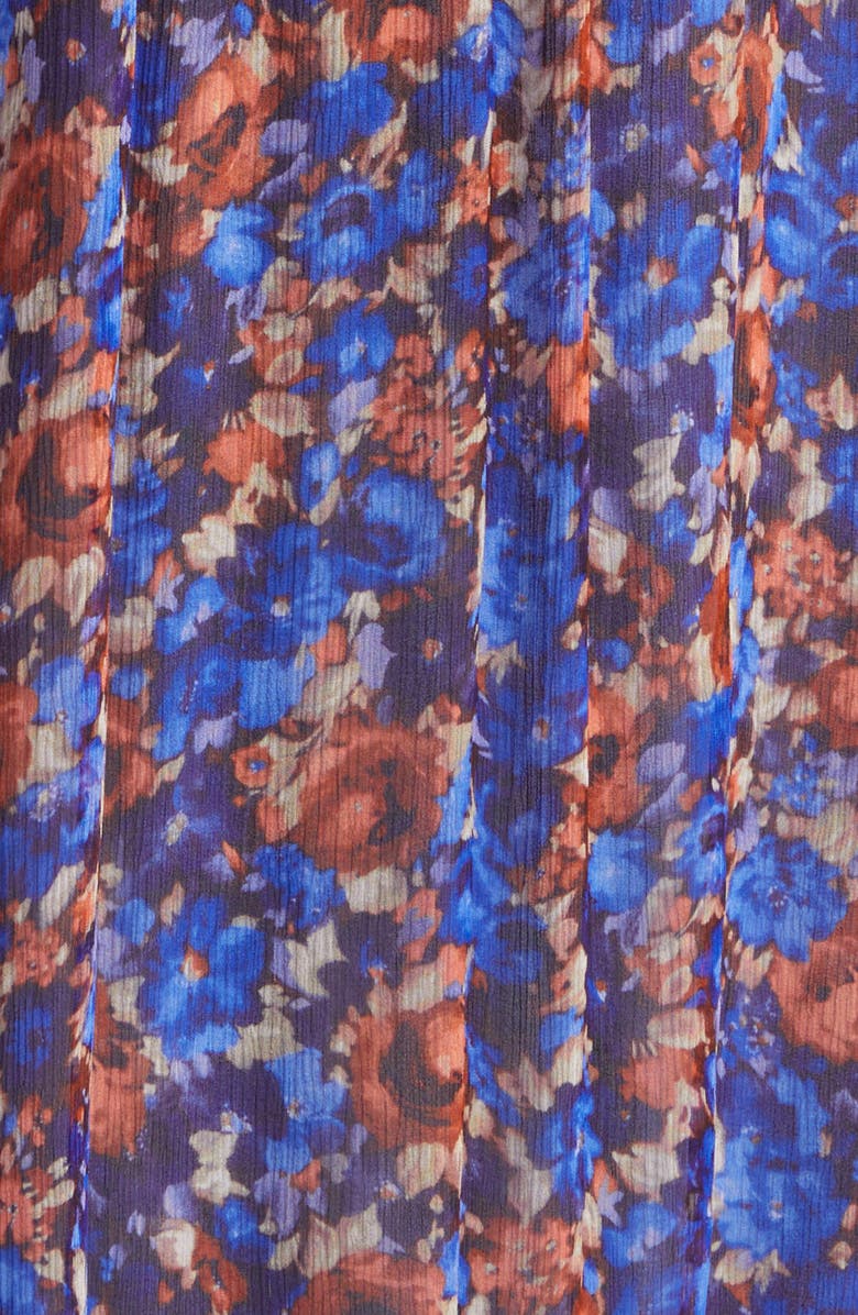 Ulla Johnson Kasia Floral Silk Midi Dress, Alternate, color, Violet