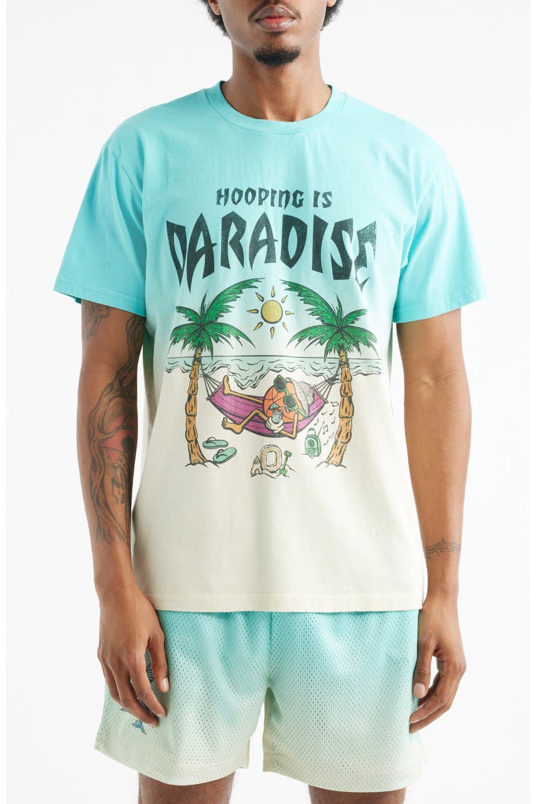 Daybreak Dip Dye Cotton Graphic T-Shirt, Main, color, BLUE