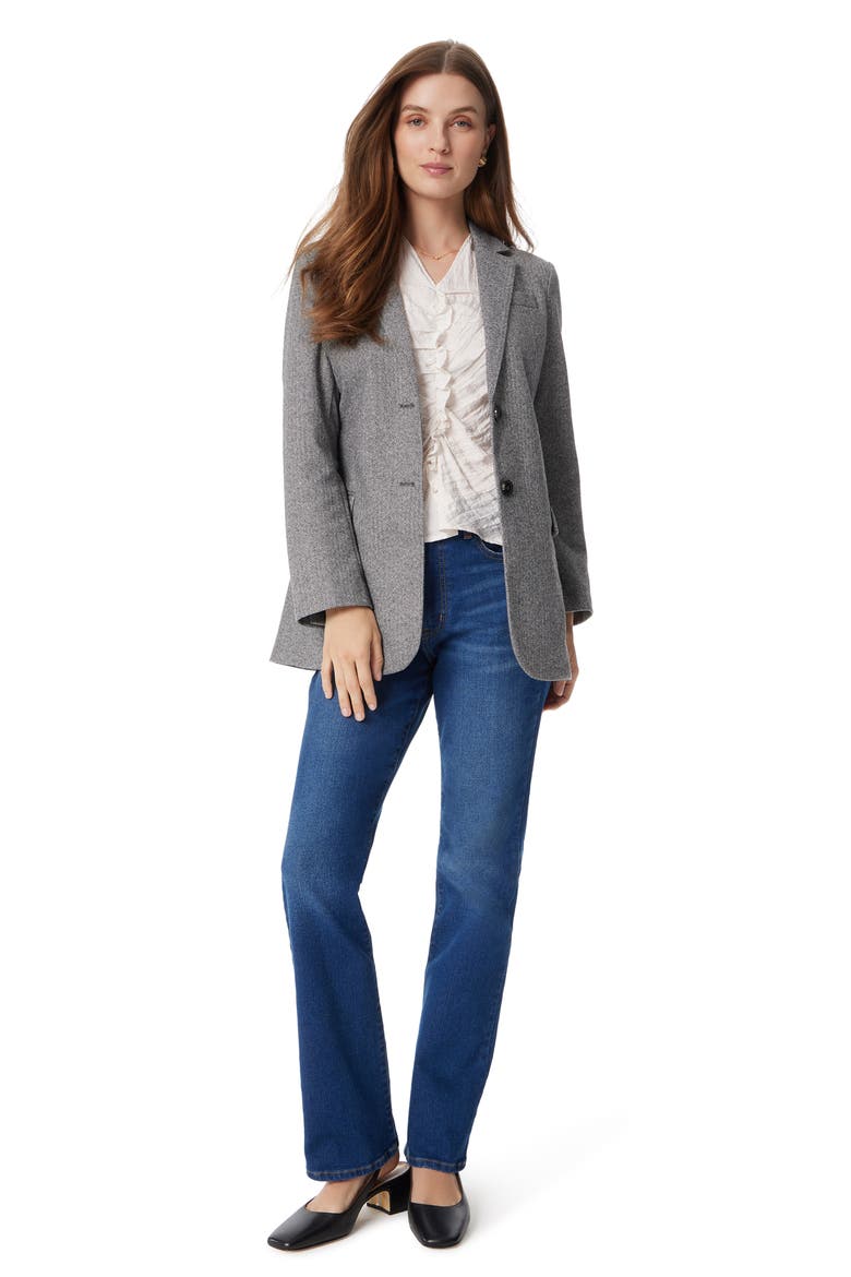 Fallon Slim Herringbone Blazer, Alternate, color, BLACK