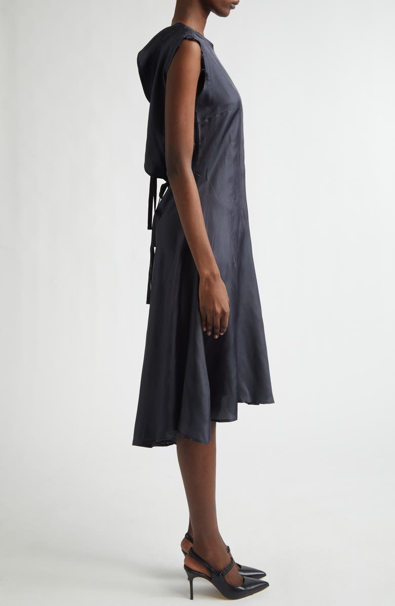 renaissance renaissance Ziggy Raw Edge Satin A-Line Dress, Alternate, color, Dark Blue