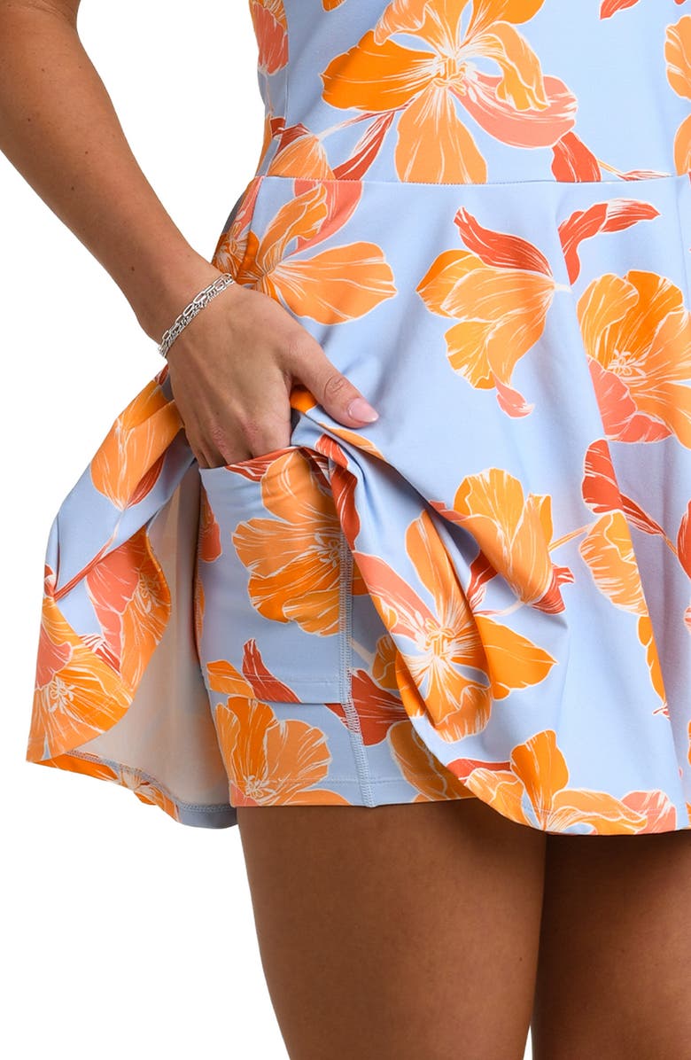 La Blanca Outline Floral Tennis Dress, Alternate, color, Drift