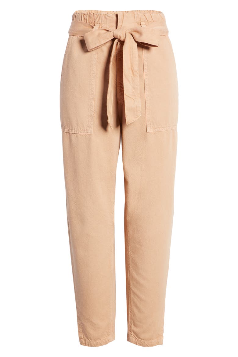 Renn Paperbag Waist Pants, Alternate, color, SULFUR WARM ADOBE