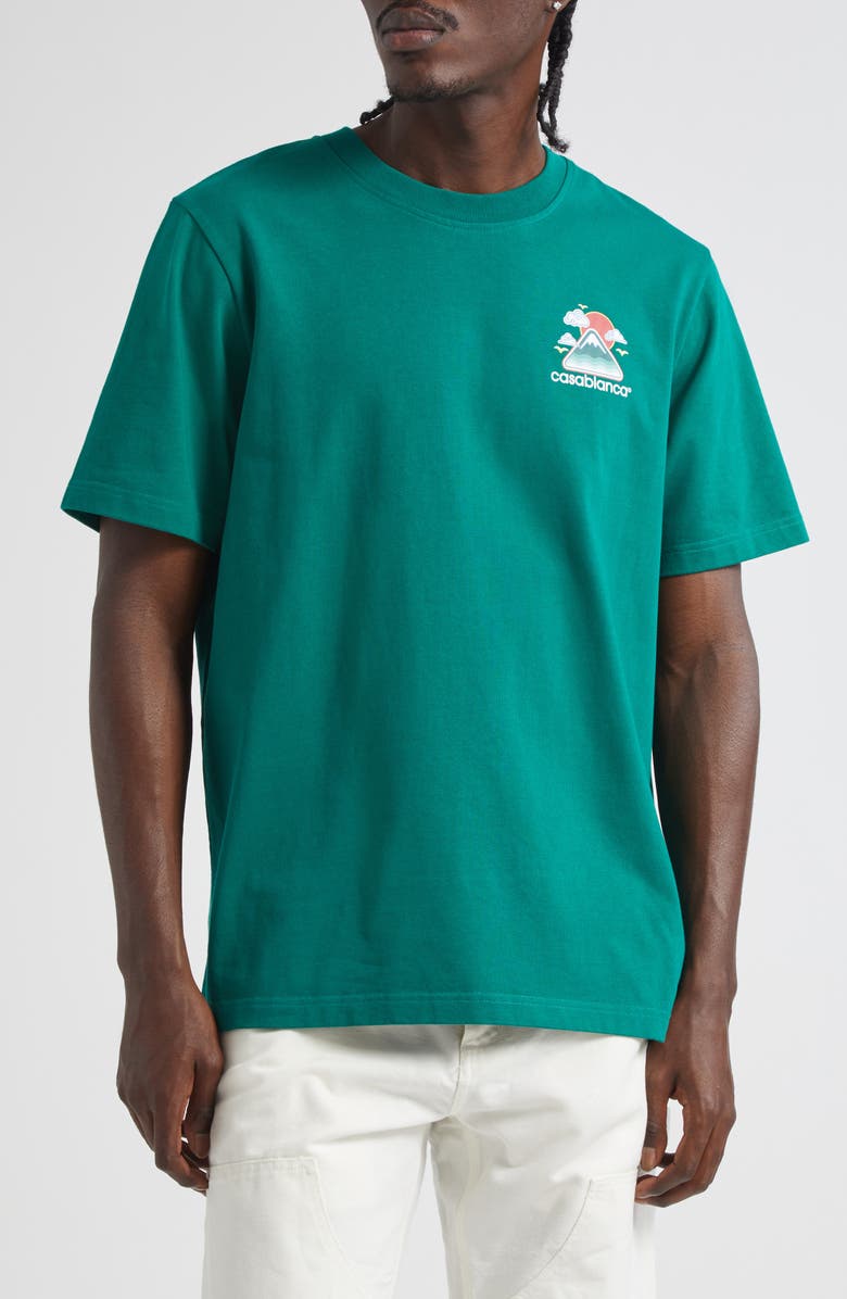 Casablanca Montagne Ondule Organic Cotton Graphic T-Shirt, Main, color, Montagne