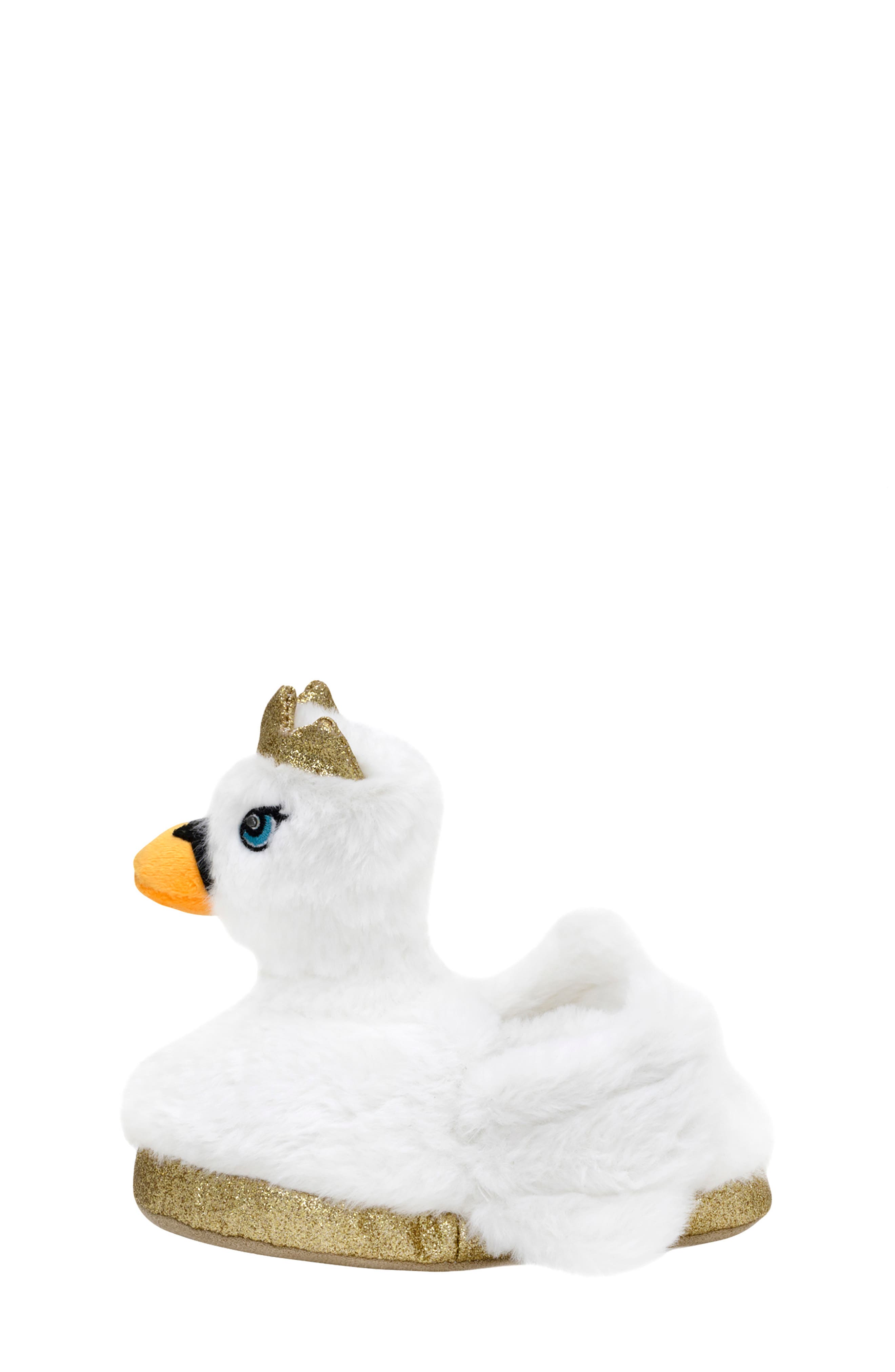 Robeez<sup>®</sup> Swan Princess Light-Up Faux Fur Slipper, Alternate, color, White