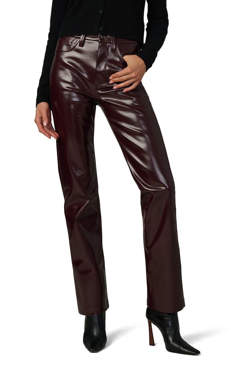 Joe's Jeans The Patent Coated Faux Leather Pants, Main, color, Bordeaux