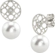 The Pearl Source Freshwater Pearl & Diamond Faye Earrings
