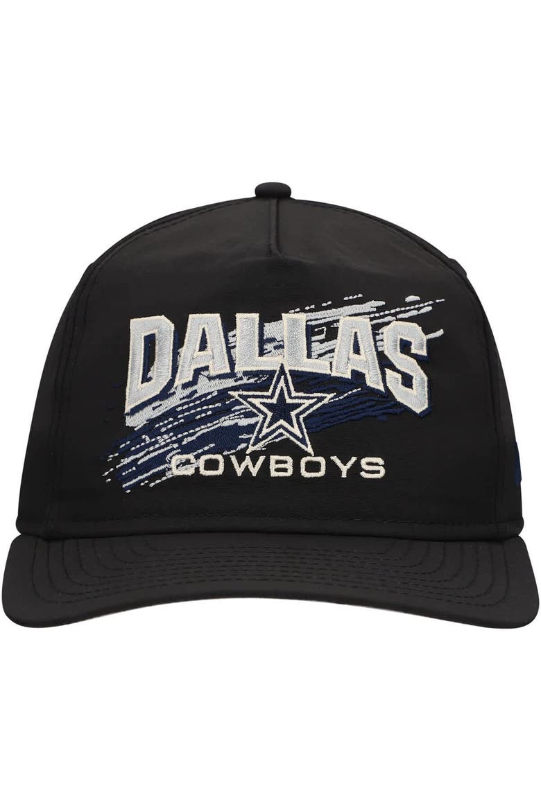 Men's New Era Black Dallas Cowboys Throwback Brush Golfer Snapback Hat, Alternate, color, Black