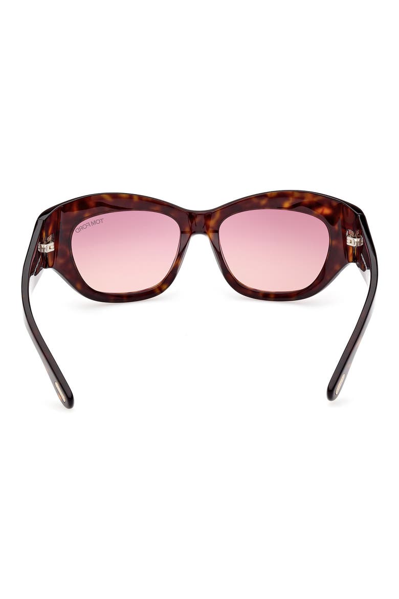 Brianna 55mm Gradient Cat Eye Sunglasses, Alternate, color, CLASSIC HAVANA / PURPLE PINK