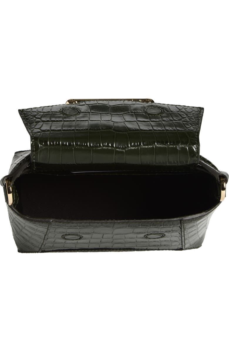 Strathberry Nano Mosaic Croc Embossed Leather Handbag, Alternate, color, Forest