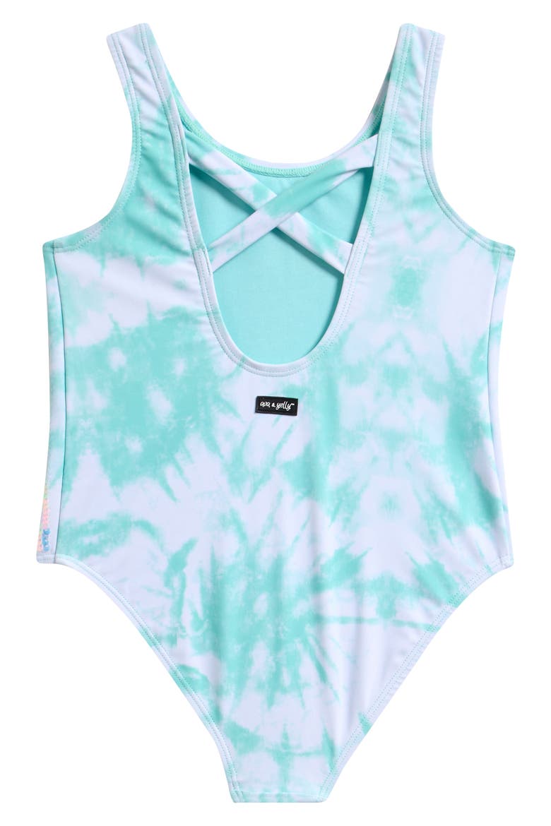 Kids' Embroidered One-Piece Swimsuit, Alternate, color, MINT