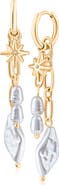 JARDIN Removable Imitation Pearl Star Drop Earrings