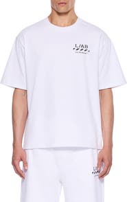 L/AB OFF-WHITE Diagonal Stripe Logo Graphic T-Shirt