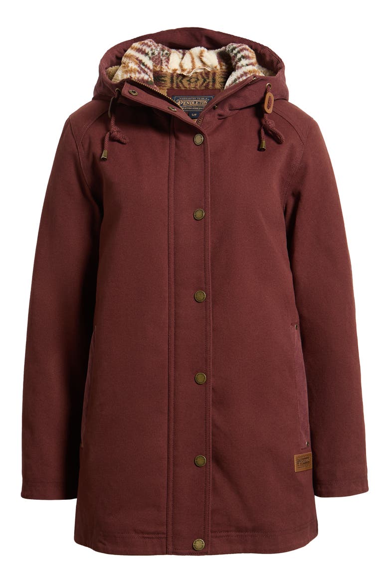 Cedar Creek Canvas Parka, Main, color, RAISIN