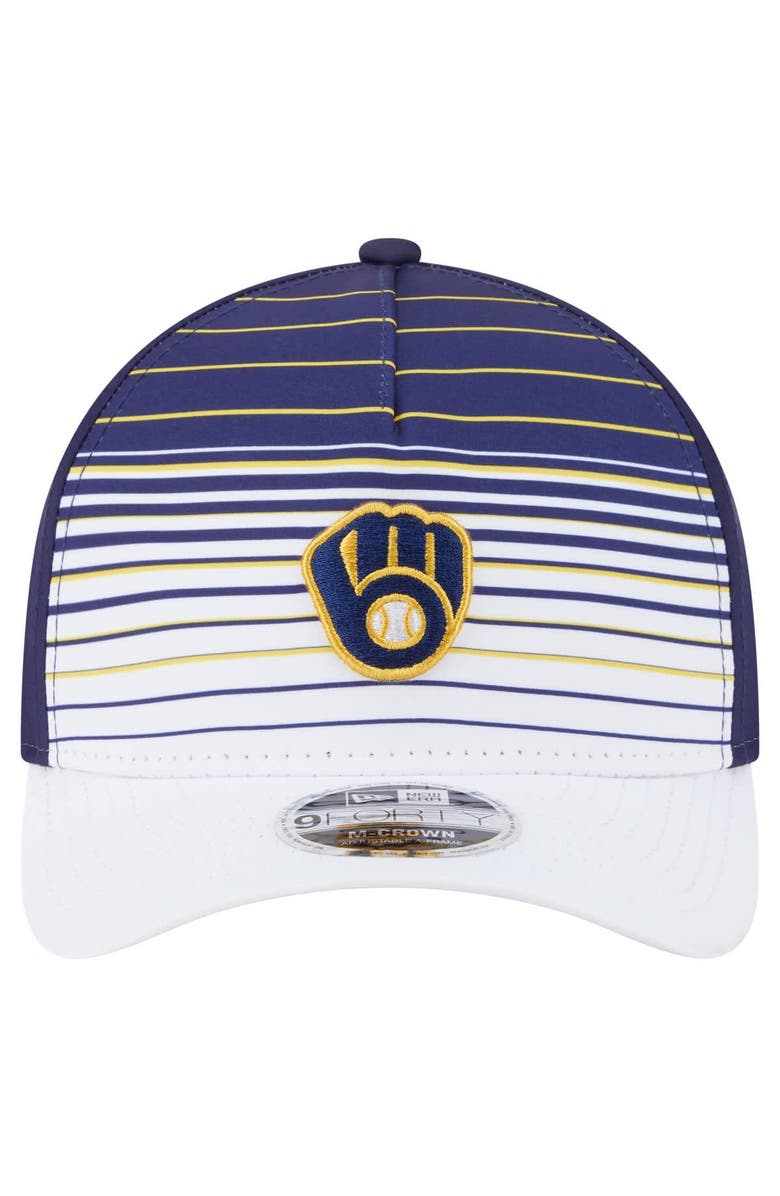 New Era Men's New Era Navy Milwaukee Brewers Gradient 9FORTY M-Crown Adjustable Hat, Alternate, color, Navy