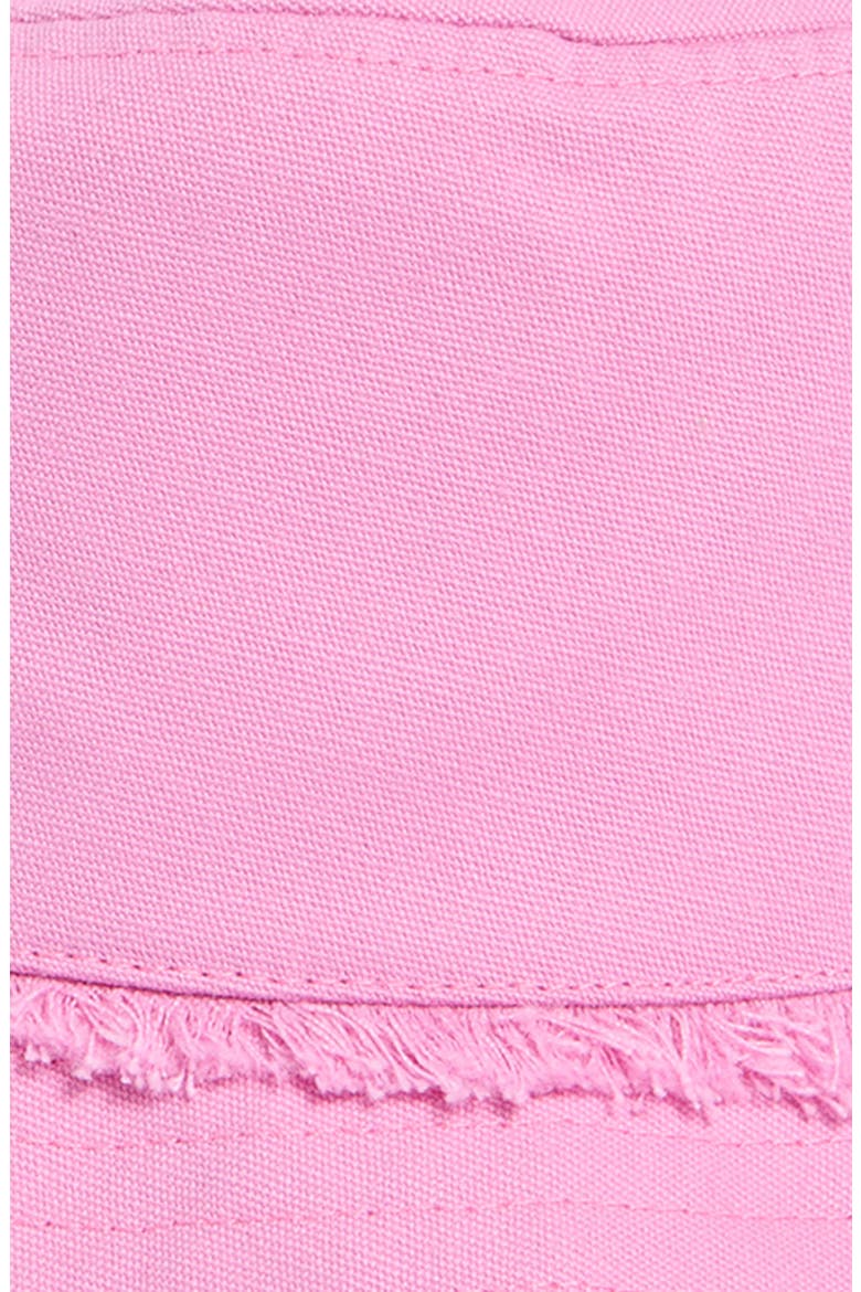 Frayed Edge Cotton Bucket Hat, Alternate, color, PINK