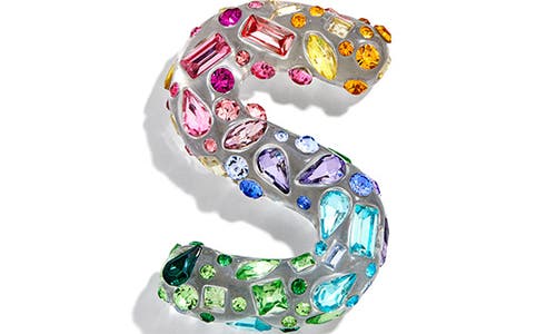 Baublebar Crystal Initial Key Ring Bag Charm In Gold