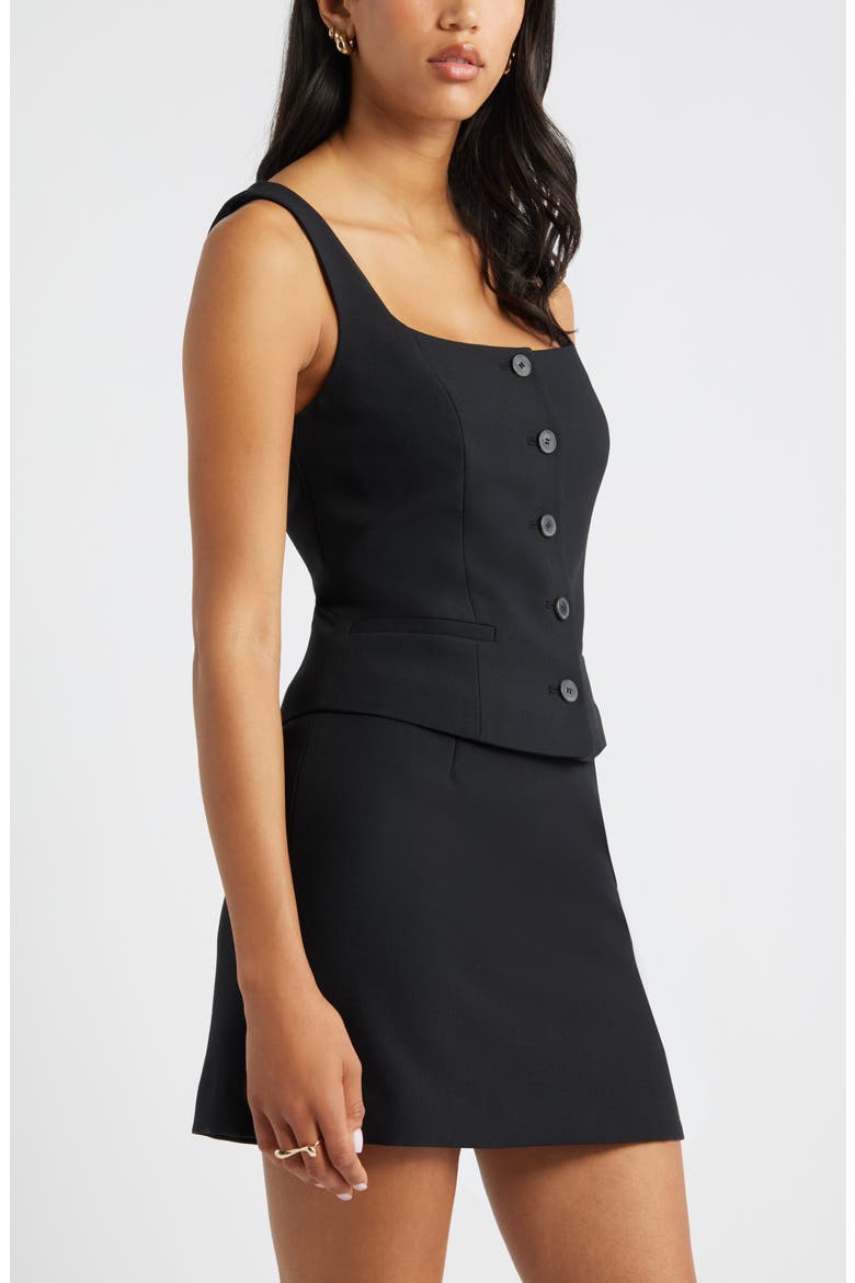 The Icon Button-Up Top, Alternate, color, BLACK