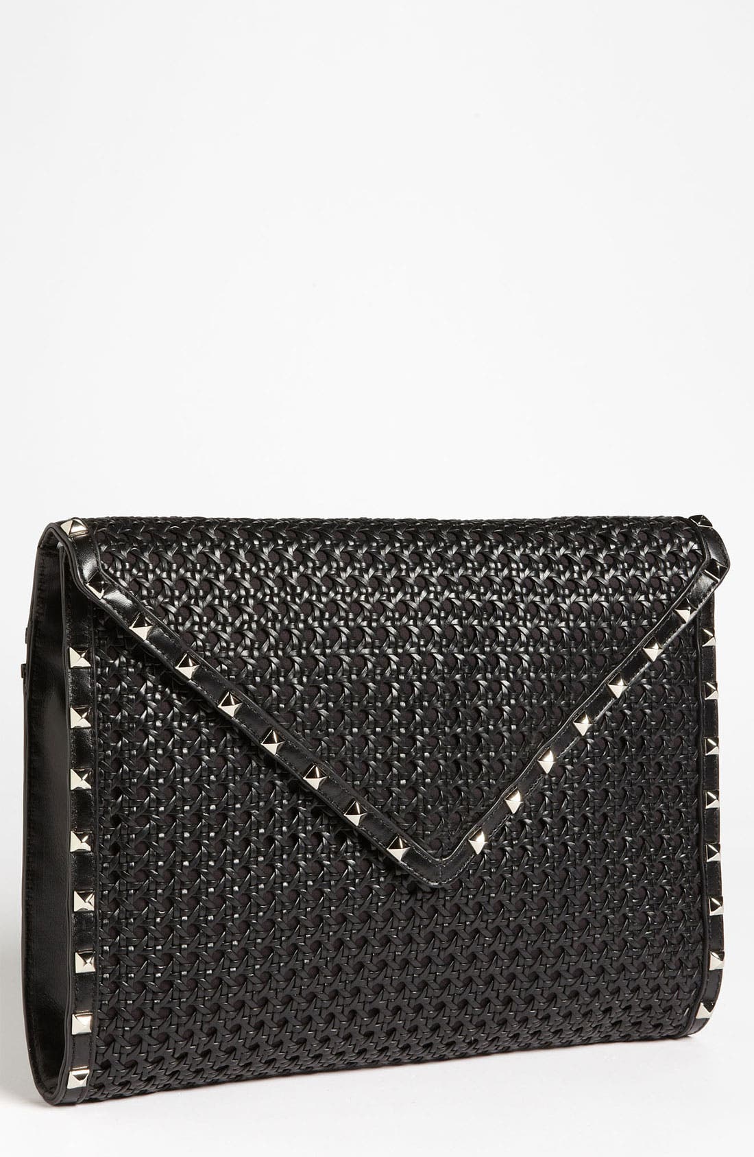 'Owen' Envelope Clutch, Main, color, BLACK