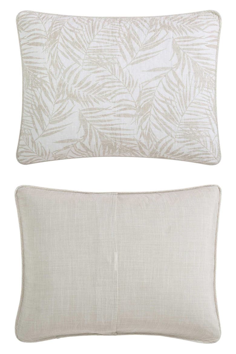 Palm Day Cotton Quilt & Sham Set, Alternate, color, SAND