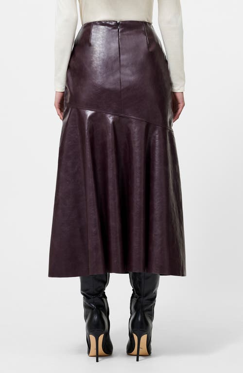 French Connection Kayleigh Pleated Faux Leather Midi Skirt In Burgundy