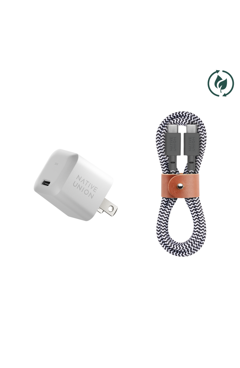 Native Union Fast GaN Charger with Cable, Alternate, color, Black