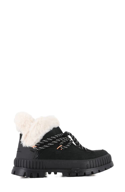 Palladium Pallashock Lo Hiver Water Repellent Faux Fur Boot In Black
