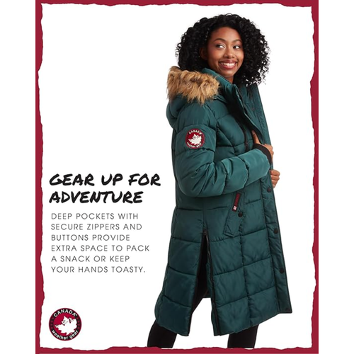 Canada Weather Gear Heavyweight Long Parka Jacket In Green