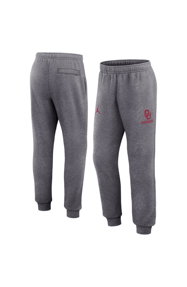 Jordan Brand Men's Jordan Brand Heather Gray Oklahoma Sooners Primetime Club Fleece Jogger Pants, Main, color, 