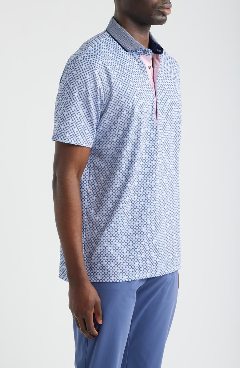 Greyson Pack Mentality Geo Print Performance Golf Polo, Alternate, color, Jellyfish