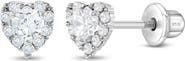 In Season Jewelry Princess Heart Cubic Zirconia Earrings