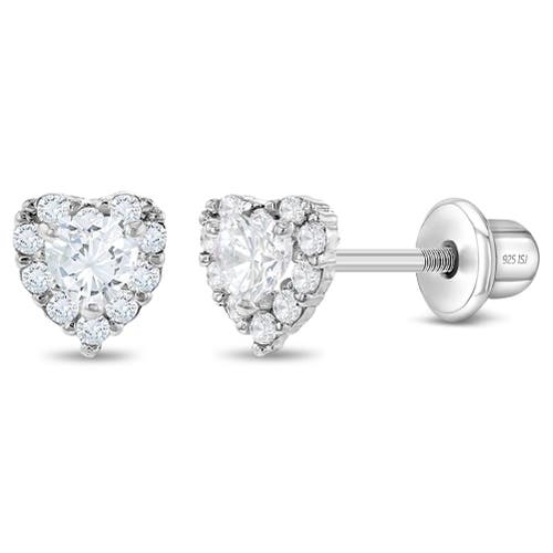 In Season Jewelry Princess Heart Cubic Zirconia Earrings in Silver at Nordstrom